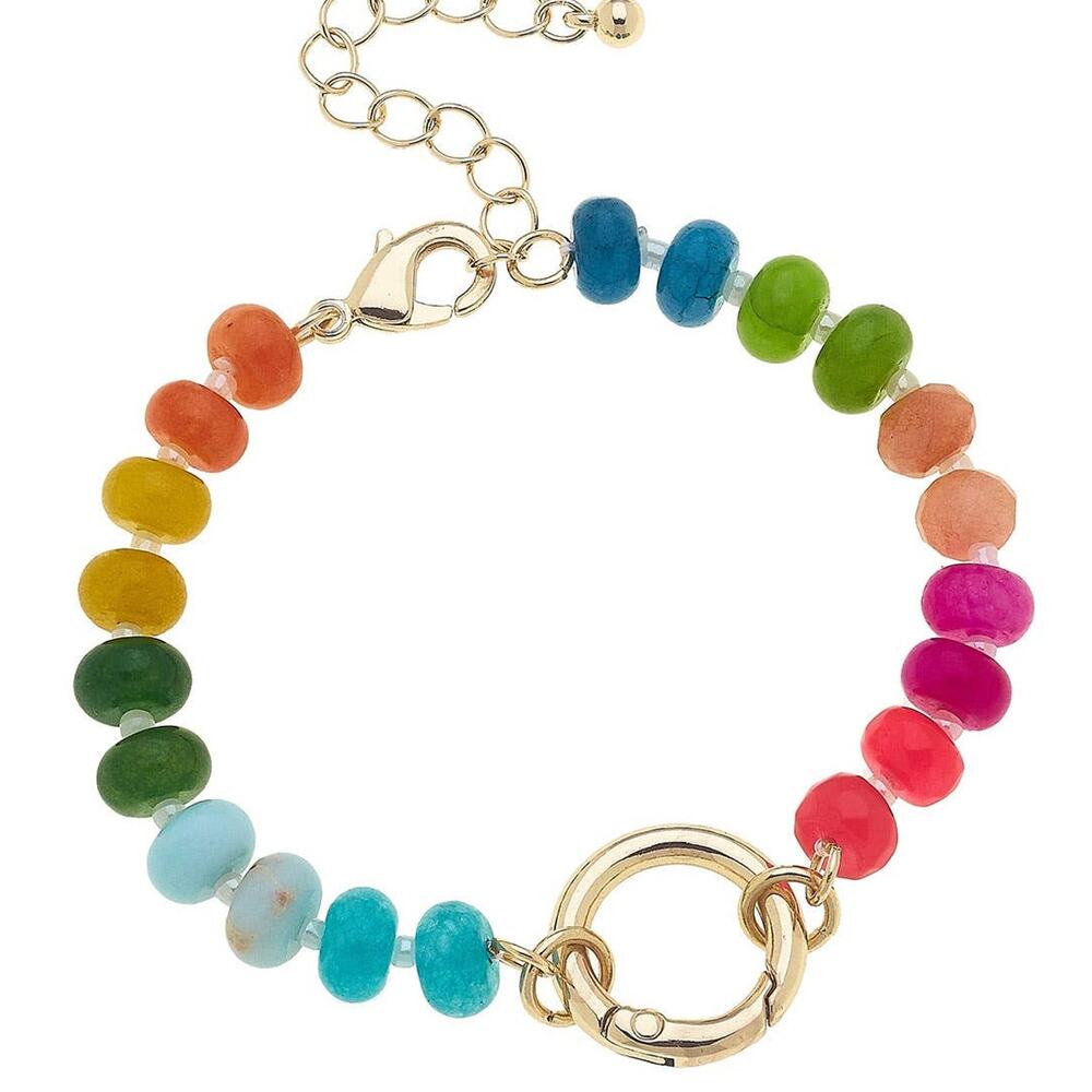 Lucy Rainbow Gemstone Charm Bracelet Base